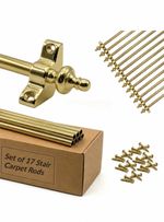 Set of 17 | Stair Carpet Rods | Urn Finial - Polished Brass | Runners Up To 70cm