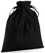Bundle x 200 Westford Mill Organic Cotton Drawcord Bag in Black. B1920.