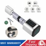 Tuya Smart Door Lock Cylinder Fingerprint Password Card APP Unlock+Keys 60-90mm