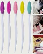 Silicone Dog Toothbrush Soft Bristle Plaque Cleaning Brush 14.7cm S -2Pcs