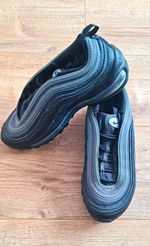 Nike Air Max 97 Unisex Kids Black/Grey/Blue Fabric Low Top Lace Up UK 5.5