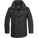 VINTAGE STYLE US NAVY PEA COAT MENS JACKET CLASSIC ARMY REEFER COAT BLACK S-5XL