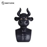 Smitizen Silicone Black Cow Animal Full Cover Mask for Halloween Party Cosplay