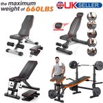 Foldable Dumbbell Bench Fitness Weight Training Workout Gym 7 Incline Adjustable