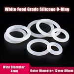 4mm O-Ring White Food Grade Silicone High Temp Rubber Sealing Washer OD 12-80mm