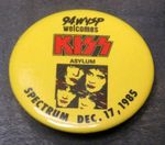 KISS 94WYSP RADIO PROMOTIONAL BUTTON - ASYLUM TOUR PHILLY, PA 12/17/85 