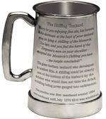 The Kings Shilling 1pt Glass Bottom Pewter Beer Tankard Engraved Custom Text