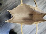 LARGE WOMENS CLASSIC PLAIN JUTE HESSIAN LAMINATED TOTE SHOPPING BAG