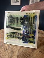 North Hill - Unique Fused Colourful Glass Art Handmade Wall Hanging - 35 x 35cm