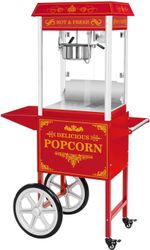 Royal Catering Commercial Popcorn Machine with Cart Retro Design Red