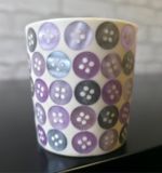 Cased Glass Buttons in Ivory Sewing Needle Mother of Pearl storage pot