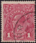 1d RED KGV LARGE MULTI WATERMARK. (9-18)