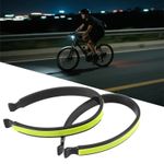 2 x Cycle Clips Bicycle Bike Lightweight Trouser Bands Reflective Safety Hi Viz.