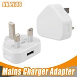 2pc 3Pin 5V1A USB Plug Charger Wall Chargers UK Power Adapter For iPhone Camera