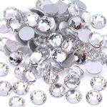 1440pcs White Glitter Nail Art rhinestones Crystal Flatback 3D Nails Decoration