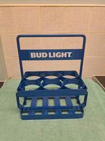 Bud Light/Budweiser 6 Pint Glass/Bottle Metal Holder, Man Cave, Bar