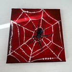 OOAK Web & Spider Acrylic Canvas Painting.