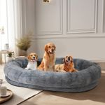 Jumbo Human-Sized Dog Bed Boat Shaped Calming Dog Beds Fluffy Beanbag Washable