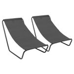 Sun Loungers Pack of 2 Canvas Outdoor Lawn Sunlounger Chair Lightweight Portable