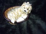 Ceramic Shih Tzu In A Basket Ornament