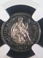 1870 ~ Seated Liberty H10c ~ NGC MS62 ~ Original ~ Gorgeous Aqua Blue Toner!!