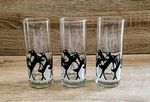 Panache Vintage Penguin Design Set Of Three Hi Ball Glasses 1980s