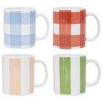 eMKay® Set of 4 Brushstroke Mug Modern Stripe Tea Coffee Cup Home Kitchen Office