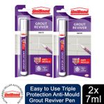 Unibond Easy to Use Triple Protection Anti-Mould Grout Reviver Pen 7ml, 2 Pack