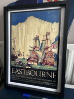 Vintage (Reproduction) Travel/ Rail Poster. Framed. A3.  Size . Used.