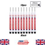 10Pcs Black Deep Hole Long Nib Marker Pen Set waterproof Metal Woodworking Tool