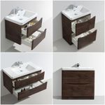 500mm-600mm Or 900mm Wall Floor Mounted Bathroom Vanity Unit Chestnut Sink Unit 