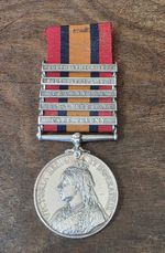 The Queens South Africa Silver Medal, 5 clasps, 2nd Lincoln Regiment