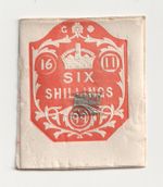 QV Embossed Fiscal Royal Document Cut out with Royal QV Stamp on reverse
