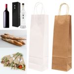 Twist Handle Paper Bags Kraft Brown White Carrier Bag Gift Wine Bottle 50 100pcs