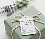 Personalised Lavender Wedding Favour Tags, Rustic Floral Thank You Gift Tags
