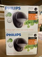2 x Philips June Outdoor Wall Lights Anthracite Grey with sensor (bulb included)