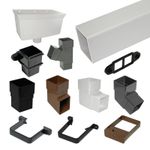 Square UPVC Downpipe Gutter 65mm FloPlast Rainwater PVC Guttering Drainage