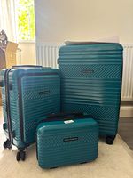 French Connection 3-Piece Blue Hardside Expandable 4-Wheel Spinner Luggage Set