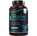 Nutravita Creatine Monohydrate 3000mg - 300 Vegan Creatine Tablets (3+ Months)