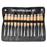 12Pcs Wood Carving Hand Chisel Set Woodworking Professional Lathe Gouges Tools