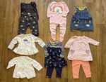 Mixed Brands Girls 6-9M 10 pc Outfit Bundle Dress Leggings Rompers Bunny Rainbow