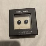KYOTO PEARL Vintage 925 Sterling Silver Pearl Stud Earrings