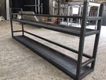 Mild steel ovehead bar shelving and display gantry