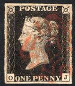 QV NICE USED 1D BLACK 4 MARGINS NICE RED MX.