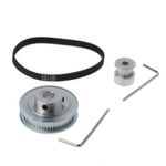 Small Pitch Arc Tooth Profile GT2 Timing Belt with 20 and 60 Teeth Pulley