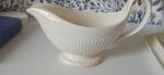Wedgwood Edme Etruria & Barlaston Gravy Boat And Attached Saucer  Creamware