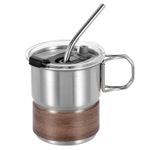 304 Stainless Steel Cup with Handle & Straws & Lids & Sleeves, 10oz Water Cup