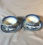 Antique Canton China Cups and Saucers