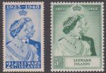 (F248-96) 1948 Leeward Islands set of 2stamps silver wedding 2 1/2d &5/- MH (CU)