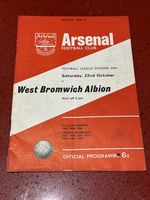 ARSENAL FC VINTAGE MATCHDAY PROGRAMME 22/10/1966 Vs WEST BROMWICH ALBION DIV.1